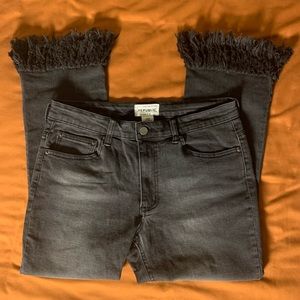 For The Republic Fringe Cropped Black Jeans Size 8